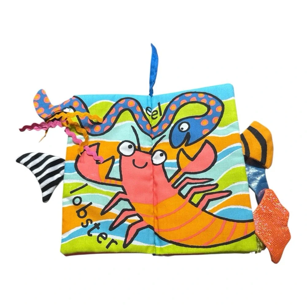 Jellycat Sea Tails Soft Baby Activity Book Padded Plush Flap With Crinkles
